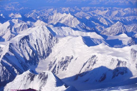 Alaska Range, vue depuis le sommet du Mac Kinley