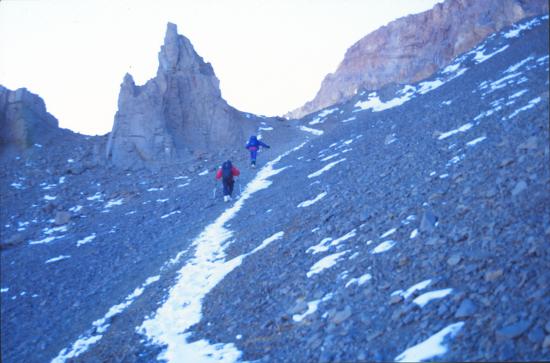 La Canaleta, passage-clé vers l' Aconcagua, Argentine